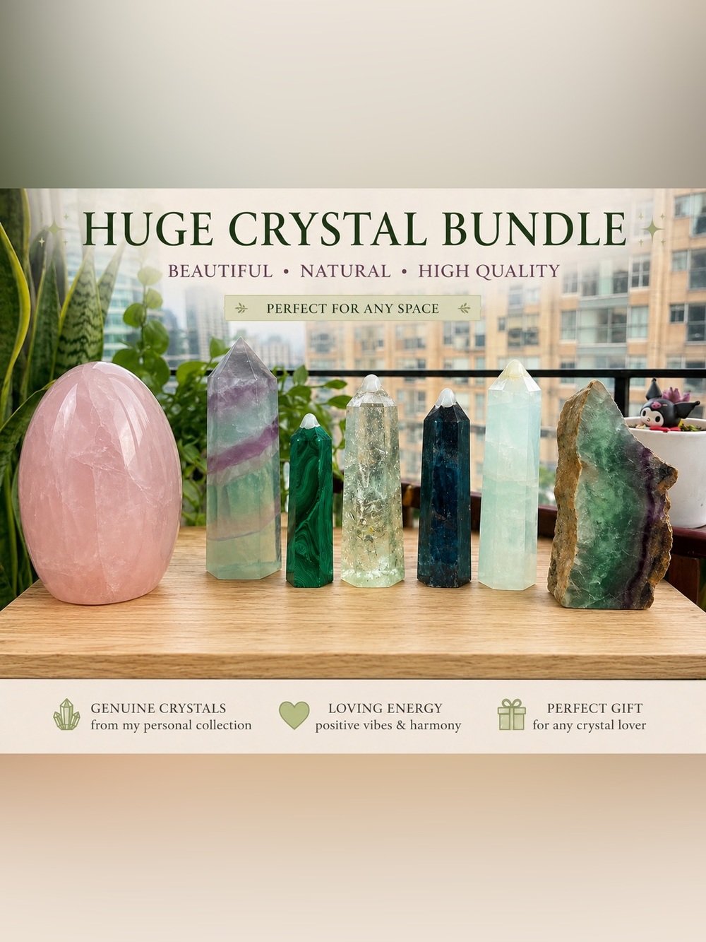 7 Piece Crystal Collection Bundle Towers & Freeforms